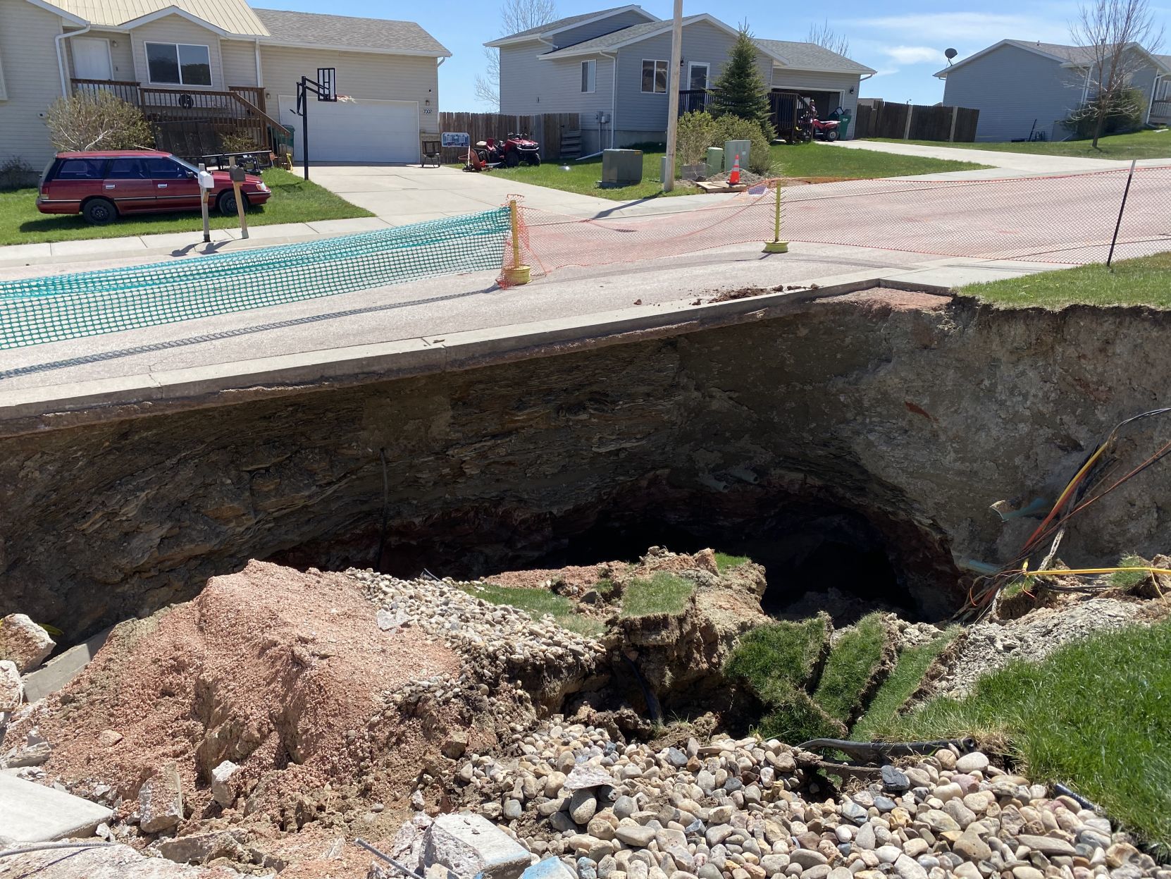 Another view of the sinkhole